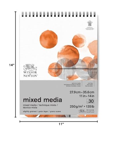 Winsor & Newton Mixed Media Pad, 11" x 14", 30 Sheets, 250gsm, White - size: 11" x 14", style: Mixed Media Pad - White