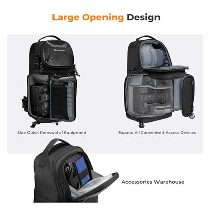 K&F CONCEPT Hardshell Camera Sling Bag, 10L EVA Case with Tripod Holder - color: Hardshell-black, size: Large