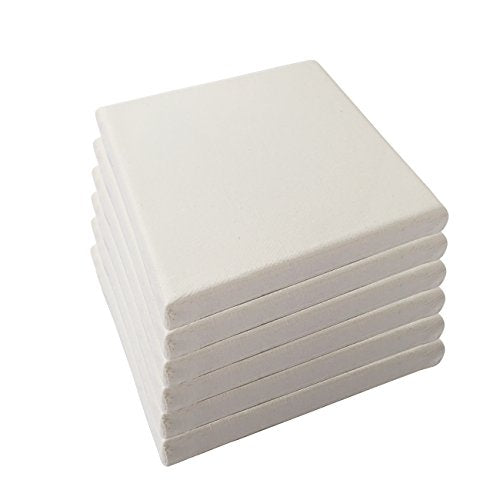 LWR CRAFTS Stretched Canvas 5" X 5" Pack of 6 - size: 5"x5"x6 (standard)