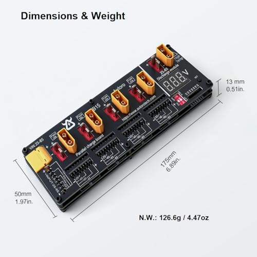 AB15 4 Port/Channel Parallel LiPo Battery Balance Charing Board for 2S-8S