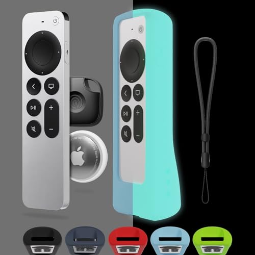 GripStand™ Scratch-Resistant Silicone Remote Cover for Apple TV – Compatible with AirTag, Fits Siri Apple TV 4K/HD (2nd & 3rd Gen), Stand-Up Design, Enhanced Grip, Sky Glow by 73&Sunny - color: Sky Glow