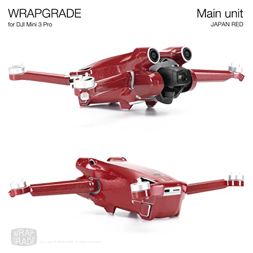WRAPGRADE Skin Stickers Compatible with DJI Mini 3 Pro | Main Unit (Japan RED) - color: Japan Red