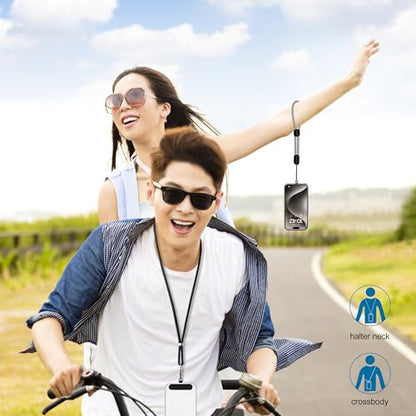 takyu Phone Lanyard, 2 Pack Adjustable Cell Phone Lanyard Crossbody Neck Strap & 2 Pack Phone Wrist Strap with 2 Pcs Tether Tabs Compatible for iPhone Android Smartphones-Black Grey - color: Black+grey