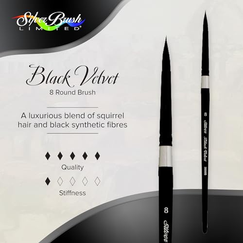 Silver Brush Limited Black Velvet Round Watercolor Paintbrush, Size 8 - size: 8