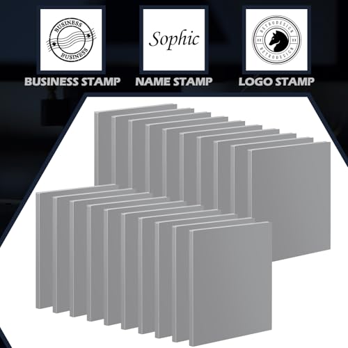 Maitys 24 Pcs Rubber Stamp Sheets for Laser Engraving Machine, Gray - color: Gray
