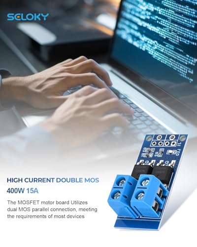 12PCS Dual High-Power MOSFET Trigger Switch Drive Module 0-20KHz PWM Adjustment Electronic Switch Control Board Motor Speed Controller Lamp Brightness Control, DC 5V-36V 400W, 15A (Max 30A) - style: 12PCS