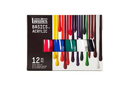 Liquitex BASICS Acrylic Paint Set, 12 x 118ml (4-oz) Tube Paint Set - size: 48 Fl Oz (Pack of 1), style: 12 x 118ml (4-oz)