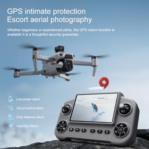 Drones with Camera for Adults 4K (Gray, 3-Battery Set) - color: Gray