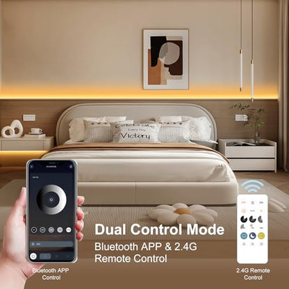 COB LED Strip Light 2700K, 24ft Dimmable Warm White LED Strip Light, CRI92+, DC24V Tape Light with RF Remote Timer Function, Bluetooth App Control for Home Bedroom Kitchen DIY Lighting. - color: 2700K, size: 24FT