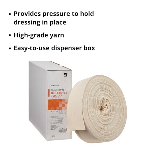 McKesson Stockinette, Non-Sterile, Cotton, Beige, Tubular, 3 in, 1 ct