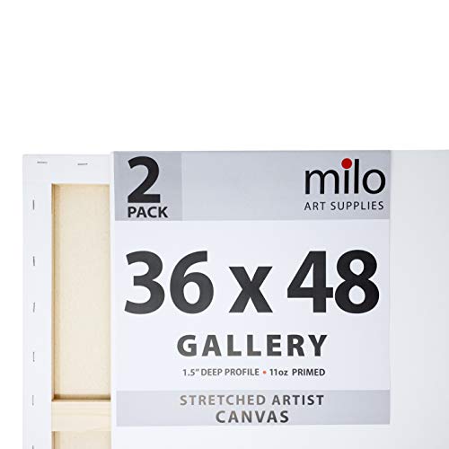 milo Stretched Artist Canvas, 36x48 inch, 2 Pack, 1.5” inch Profile - size: 36" x 48" Pack of 2