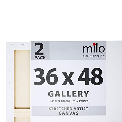milo Stretched Artist Canvas, 36x48 inch, 2 Pack, 1.5” inch Profile - size: 36" x 48" Pack of 2