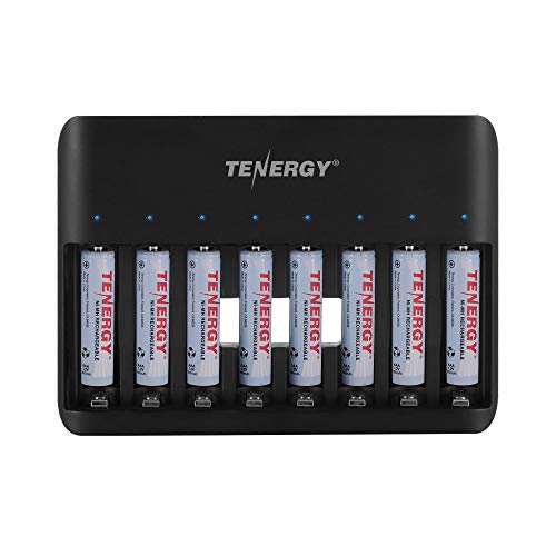 Tenergy TN477U 8-Bay Fast Charger for NiMH/NiCD AA AAA Rechargeable Batteries with 8pcs 1000mah AAA Rechargeable Batteries - size: 8AAA + Charger