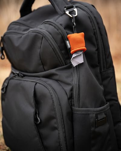 Carson Stuff-It Microfiber Lens Cloth Cleaning System for Eyeglasses, Smartphones, Tablets, Optics, Lenses, Cameras and More - color: Orange