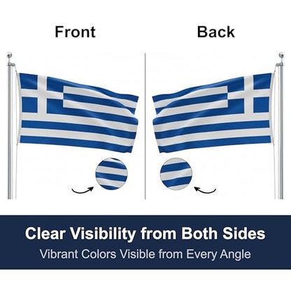 SSK® Greece Outdoor Flag - Large 3' x 5', Weather-Resistant Polyester - color: Greece