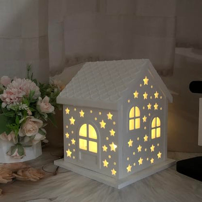 Christmas House Desktop Decoration Epoxy Resin Silicone MoldS0449+S0117-1-4