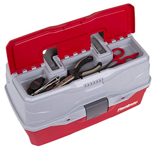 Flambeau Outdoors 6383 3-Tray Tackle Box, 32 Compartments, Red and Gray - color: Red/Gray