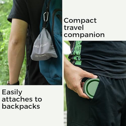 TakeToday Collapsible Cup 8 oz, Foldable with Lid for Travel, Navy - color: Navy