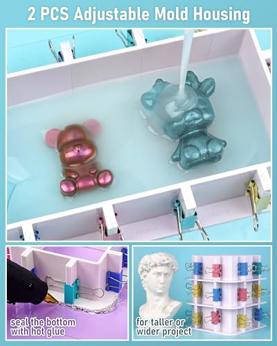 Nicpro 170oz Silicone Mold Making Kit 15A, Translucent Silicones Rubber - size: 170oz with frame housing