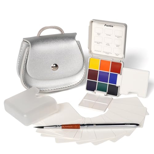 Funto Travel Watercolor Set, 9-Color Craft Kit For Kids Art Projects - style: Grey