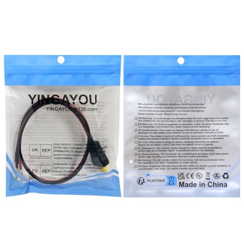 XT60 to O Ring Terminal Cable 12 AWG 0.3 m/1 ft - size: 0.3 m/1 ft
