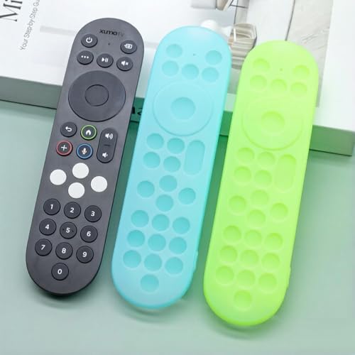 [2 Pack] Silicone Protective Case for Xumo Stream Box PR3 Voice Remote Control, Spectrum Tv Remote Case Cover with Lanyard - color: Black and Red