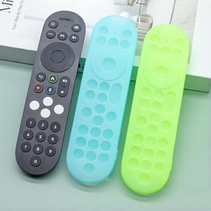 [2 Pack] Silicone Protective Case for Xumo Stream Box PR3 Voice Remote Control, Spectrum Tv Remote Case Cover with Lanyard - color: Black and Red
