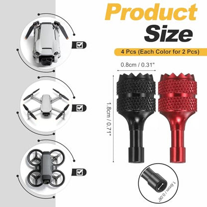MECCANIXITY 2 Set Aluminum Controller Stick, Replacement Joystick Remote Controller Joystick Stick for Mini4 Pro Air3S Drone Remote Accessories, Black/Burgundy - color: Black/Burgundy