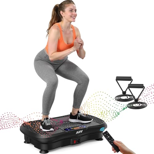 AXV Vibration Plate Exercise Machine Fitness Platform Body Vibrating Board - color: SLIM.DEEPBLACK