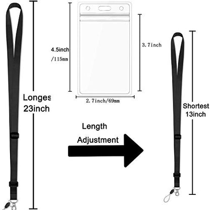AMUU 6 Pcs Lanyards with Vertical ID Badge Holder - color: 6 Pack Black Lanyard With Badge Holder