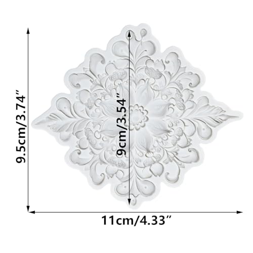 Baroque Relief Flower Polymer Clay Mold Flower Lace Silicone Molds - color: Style B