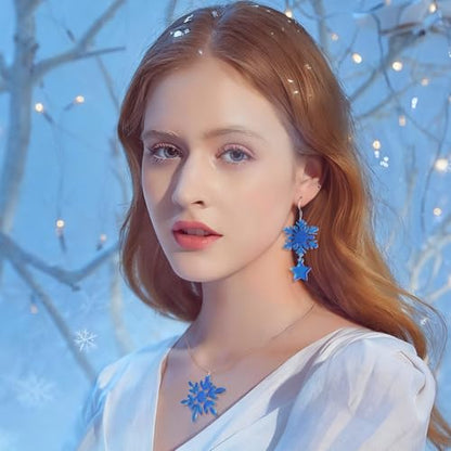 Snowflake Earring Mold, in Pairs Christmas Earring Molds with Hole - color: 6 Pcs Snowflake Earring Mold Set