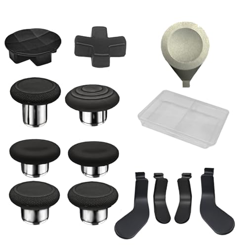 13 in1 Metal Thumbsticks for Xbox One Elite Series 2,Replacement Magnetic Buttons kit for Xbox Series 2 Core, Includes 6 Magnetic Swap Joysticks, 4 Paddles, 2 D-Pads, 1 Adjustment Tool(Black) - color: Black