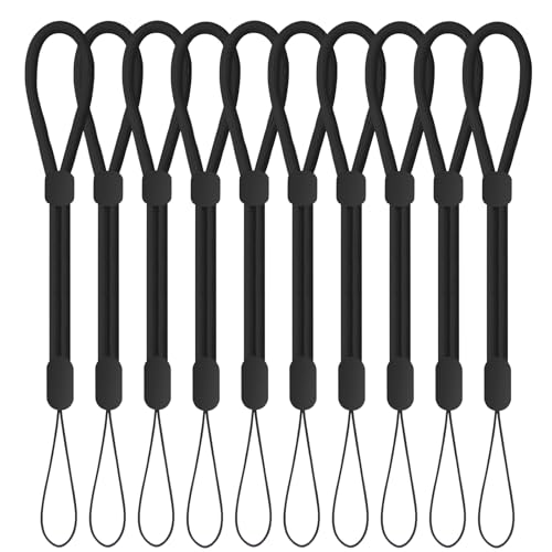 FrgKbTm Hand Wrist Strap Lanyard, Adjustable Nylon Colorful for Mobile Phone, Camara, USB Flash Drive, ID Name Tag Badge - color: 10pcs-black