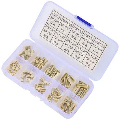 Compatible with Molex 1.25mm Pitch PicoBlade PCB Header Right-Angle Through Hole 2 3 4 5 6 7 8 9 10 12 Circuits (TC-MX-1.25mm-DIP-RA) - size: Through Hole-Right-Angle