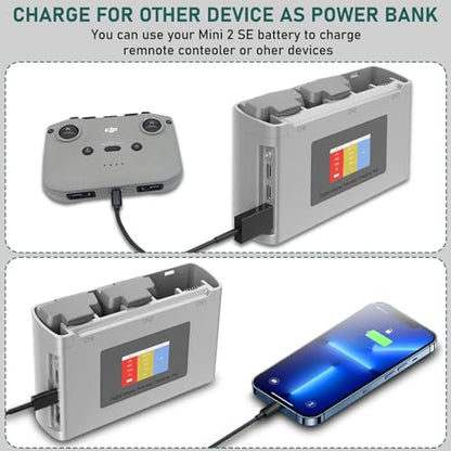 Artman Mini 4K Battery 2-Pack and Charger for DJI Mini 2 Batteries 2400mAh