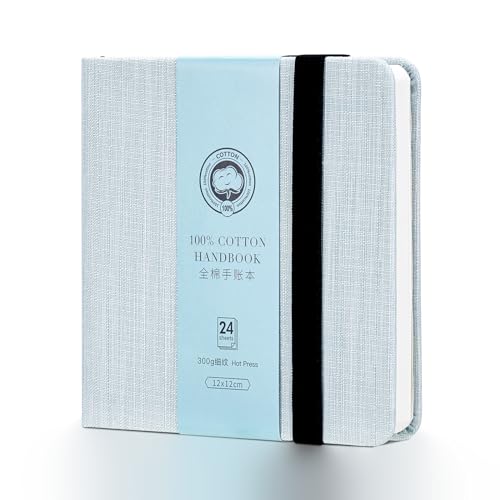 Lightwish Square Watercolor Journal,100% Cotton 24 Sheets Hot Press - color: Grey