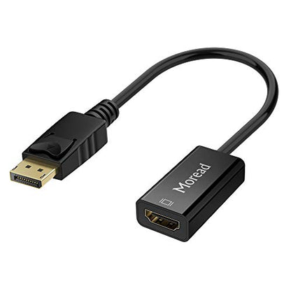 Moread 4K DisplayPort to HDMI Adapter, Male to Female, Black