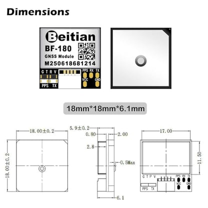 BF-180 Beitian GPS Module Triple-Mode TTL Level 115200bps GPS Car Navigation with Antenna Support GPS Beidou Galileo for Arduino Raspberry Pi Aircraft Pixhawk APM Flight Controller