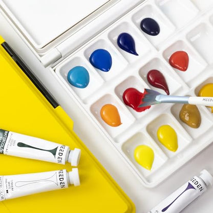 MEEDEN Watercolor Palette with Lid: 33 Wells Airtight Folding Paint Palette - color: Blue