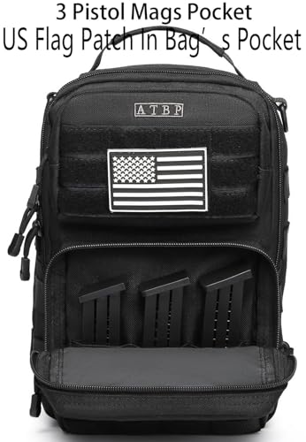 Tactical Sling Backpack With Holster Military Crossbody Bag for Men Single Shoulder Back Pack 10L - color: Black