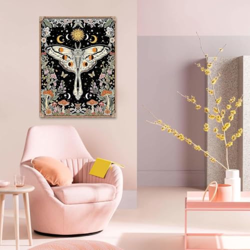 Mushroom Diamond Art Kits for Adults Moth Diamond Painting Kit Beginner - color: DP05010