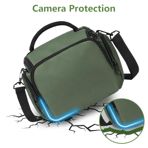 Ainiv DSLR Camera Bag, Large Waterproof Anti-Shock SLR Camera Case, Green - color: Green