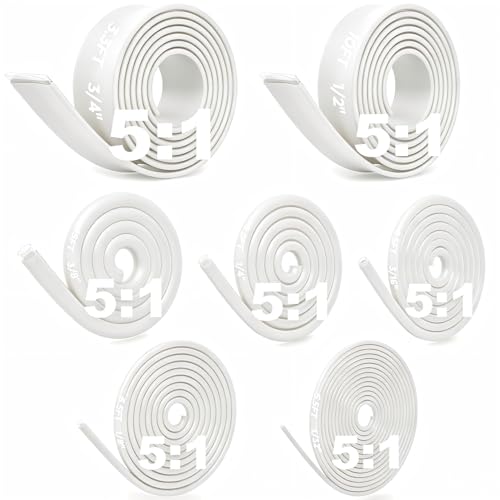 5:1 Heat Shrink Tubing Roll Kit, 5:1 Adhesive Lined, 7 Diameters, Total 54 Ft Marine Grade Dual Wall, Waterproof Electrical Wire Shrink Wrap Tubing – for Industrial & Automotive (White) - color: WHITE