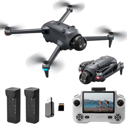 YL059 GPS Drone with Screen Remote Control Brushless Motor, 2 batteries. - color: Black - 2Batteries
