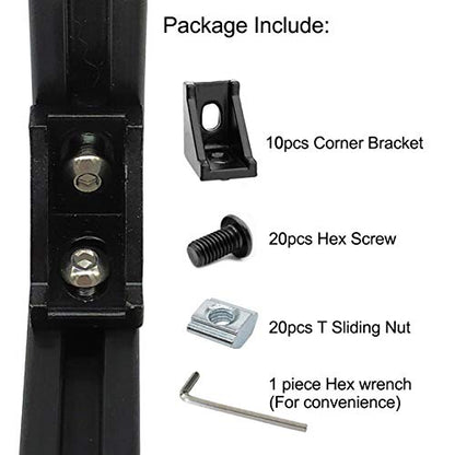 10 Sets 2020 Aluminum Extrusion Hardware Accessories Corner Bracket - style: 10Pcs 20x28 Bracket with M5 Bolt Nut