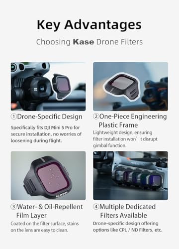 Kase Optical Glass Filter Compatible with Drone DJI Mini 5 Pro (ND8) - style: ND8