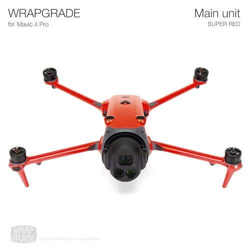 WRAPGRADE Full Wrap Skin Stickers Compatible with DJI Mavic 4 Pro (Super Red) - color: Super Red