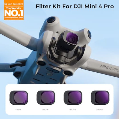 K&F CONCEPT ND Filters Kit for DJI Mini 4 Pro, 4 Pack(ND8+ND16+ND32+ND64)