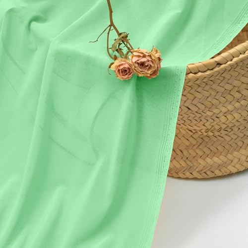 Horbaunal 4-Way Stretch Mesh Fabric by The Yard, Light Green 1 Yard - color: Light Green, size: 1 Yard